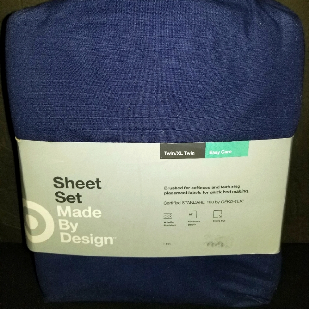 New Twin/XL Twin Sheet Set Made By Design Blue Amethyst